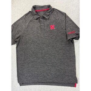 Nebraska Cornhuskers Stitched Logo Short Sleeve Campus Polo Shirt (Men's 2XL)